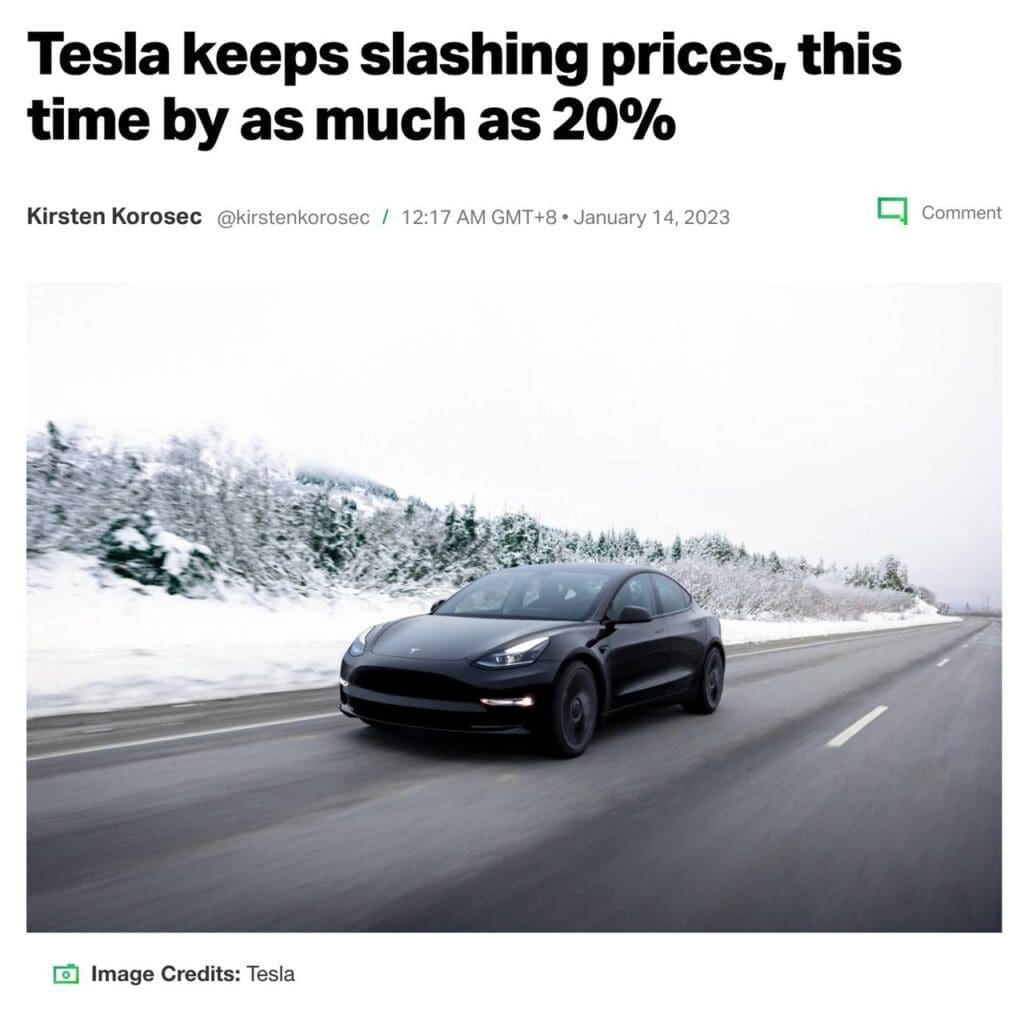 why tesla drop car price